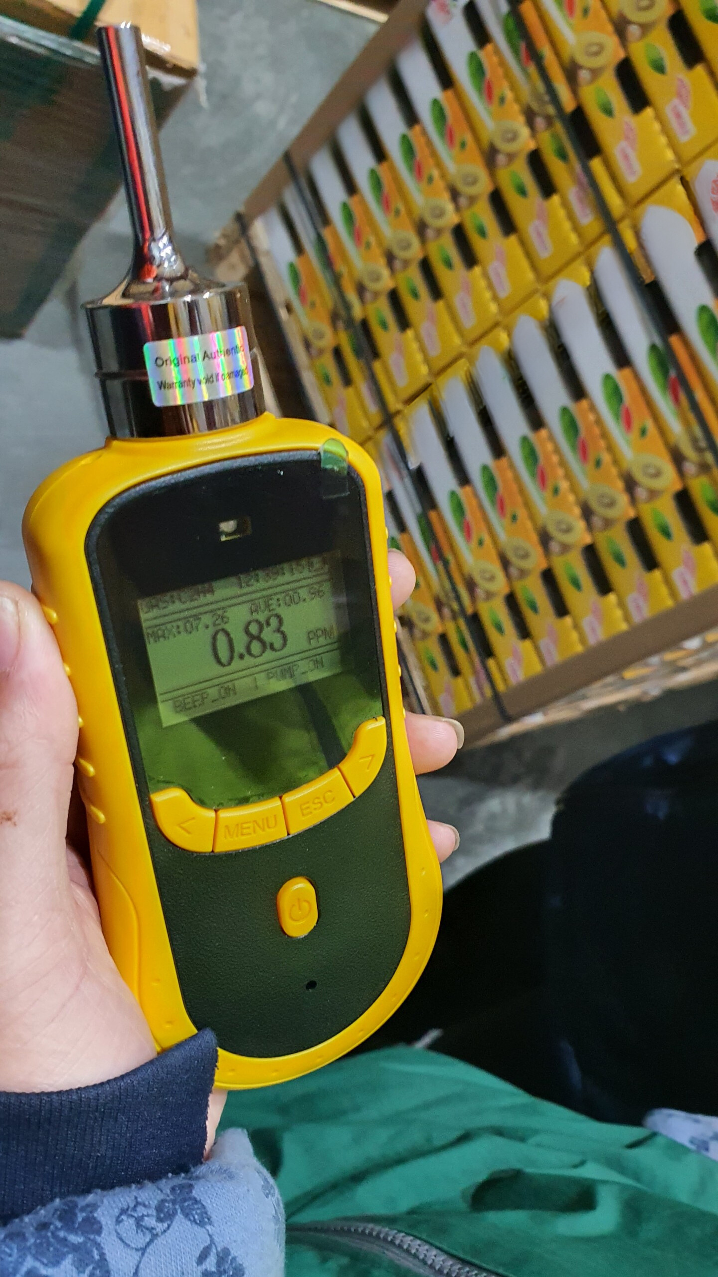 máy đo nồng độ ethylene trong kho lạnh